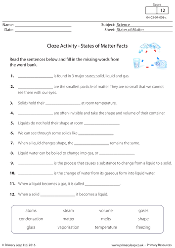 States of Matter - Science Resource