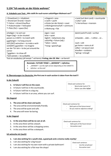 KS4 German Edexcel GCSE: p135 Ich werde an der Küste wohnen