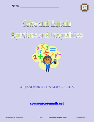 Solve and Explain Equations and Inequalities - 6.EE.5