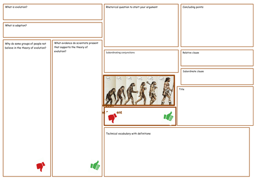 Balanced argument/debate planning sheet- English/Science/RE