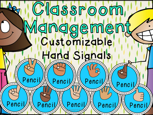 Classroom Management Hand Signals Customisable