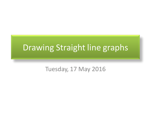 Drawing straight line graphs