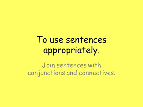 Writing compound sentences year 1