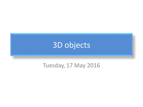 3D objects