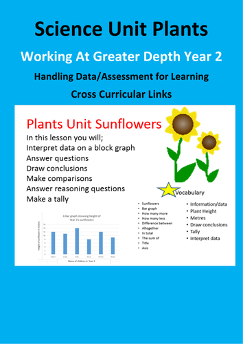 Plants and Science Year 2 Interpreting Data and Greater Depth Maths