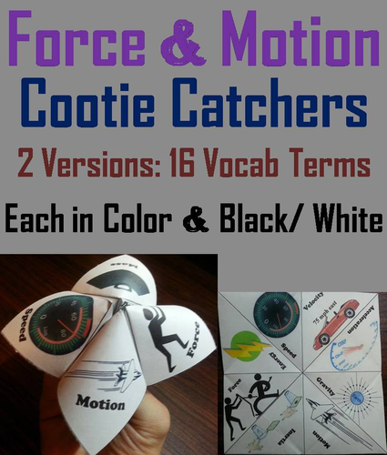 Force and Motion Cootie Catchers
