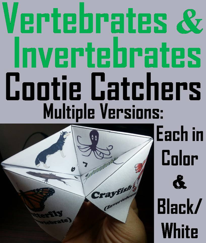 Vertebrates and Invertebrates Cootie Catchers