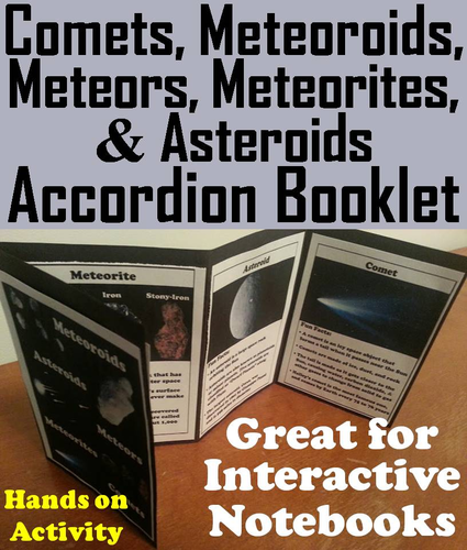 Comets, Meteors, Meteoroids, Meteorites and Asteroids Accordion Booklet