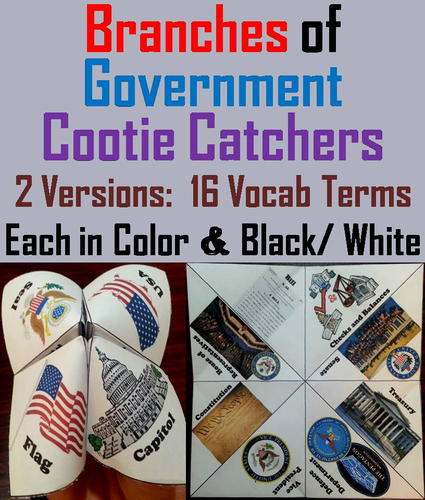 Branches of Government Cootie Catchers