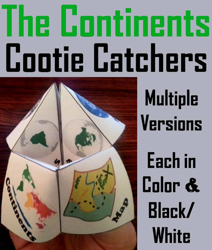 Continents Cootie Catchers