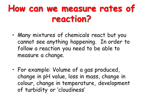 Chemistry AQA C2/C3 Rates of Reaction and Electrolysis