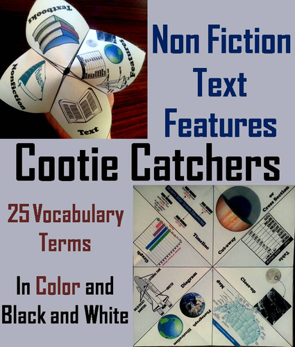 Nonfiction Text Features Cootie Catchers