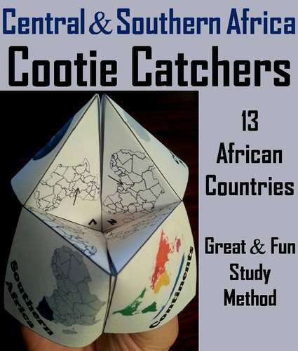 Geography:  Central and Southern Africa Cootie Catchers
