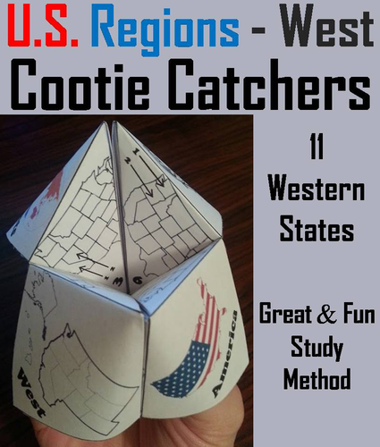 Regions of the United States: West Cootie Catchers
