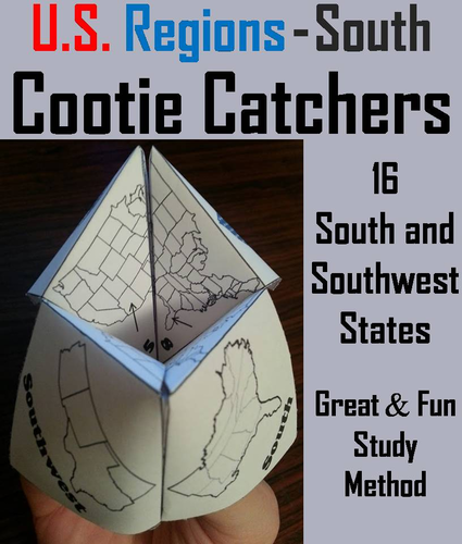 Regions of the United States: South and Southwest Cootie Catchers
