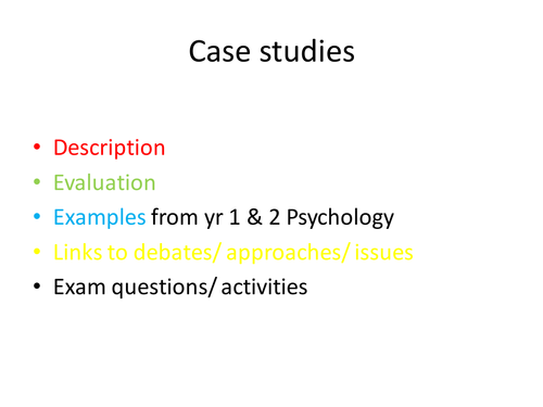 Case studies: outline & evaluation; links to issues, debates & approaches