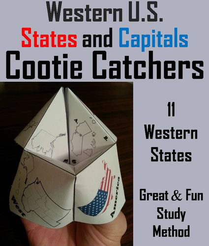 States and Capitals: Western U.S. Cootie Catchers