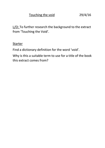 AQA English Language Paper 1 New Spec Reading extract