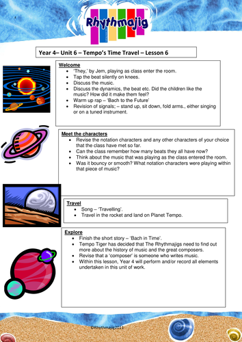 Summer 2 Year 4 music planning: Tempo's Time Travel (Unit 6)