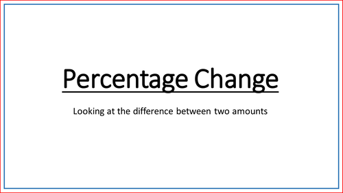 Percentage change