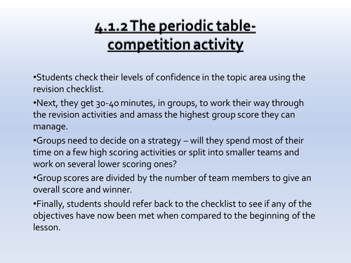 New AQA GCSE Science Trilogy Periodic Table Revision Competition