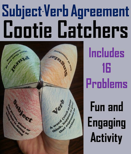 Subject Verb Agreement Cootie Catchers
