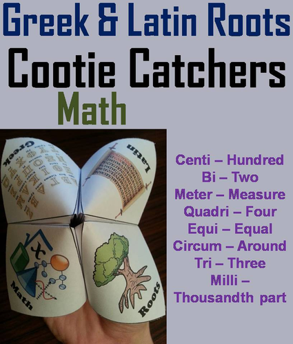 Greek and Latin Roots: Math Cootie Catchers