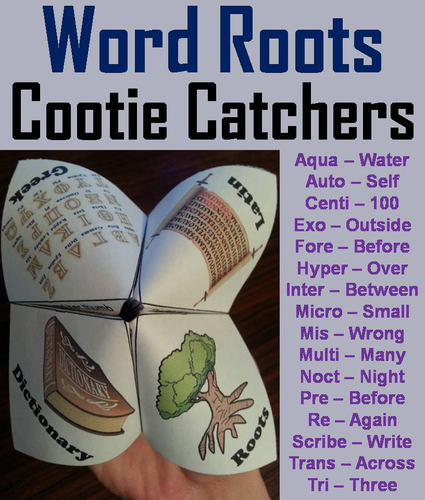 Root Words Cootie Catchers
