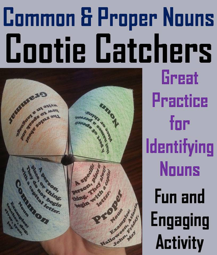 Common and Proper Nouns Cootie Catchers
