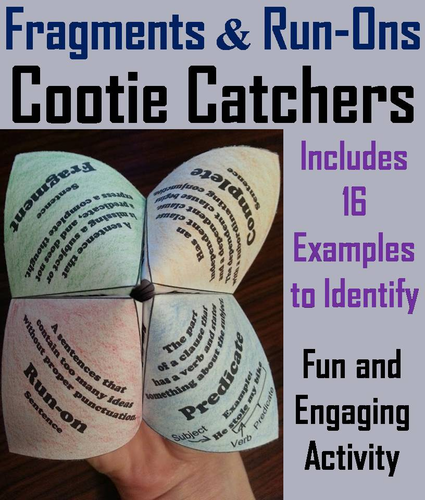 Fragments and Run-Ons Cootie Catchers
