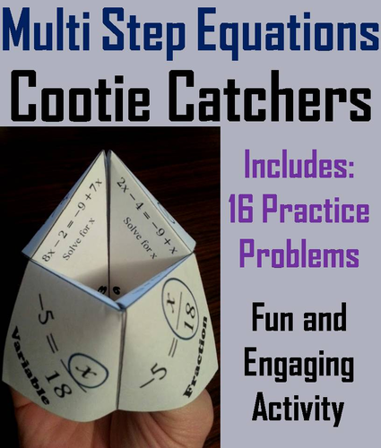 Multi Step Equations Cootie Catchers
