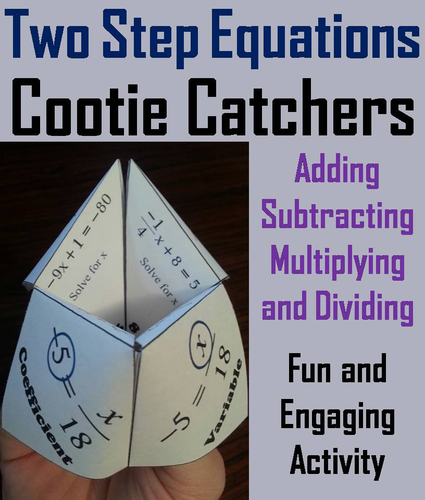 Two Step Equations Cootie Catchers