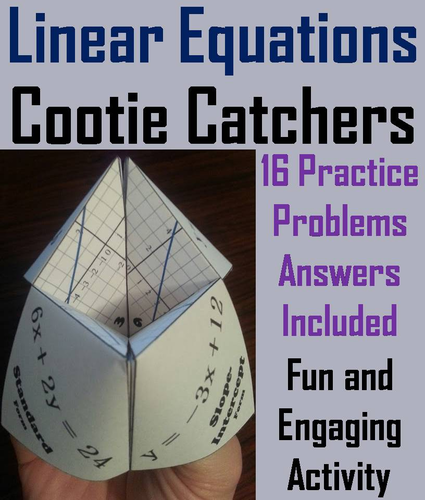 Linear Equations Cootie Catchers