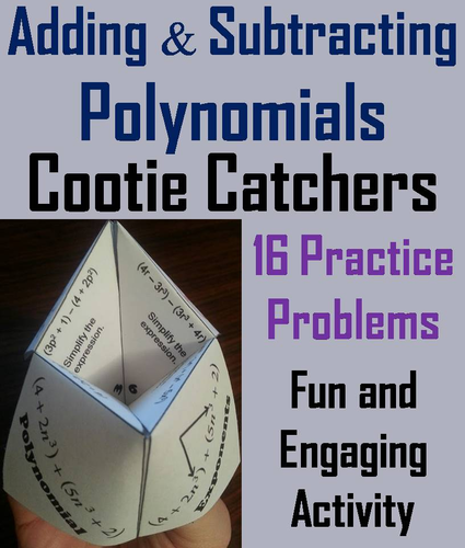 Polynomials: Adding and Subtracting Cootie Catchers