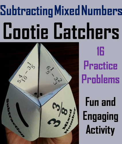 Subtracting Mixed Numbers Cootie Catchers