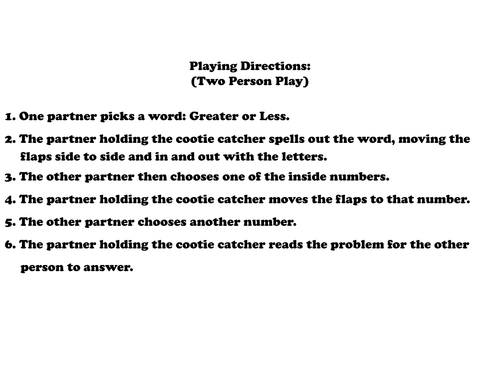 Multi Step Inequalities Cootie Catchers