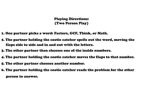 Greatest Common Factor