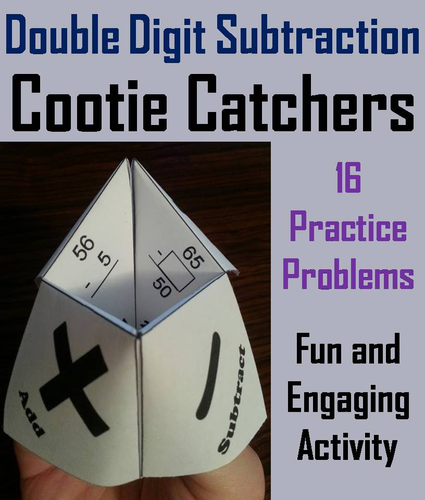 Double Digit Subtraction Cootie Catchers