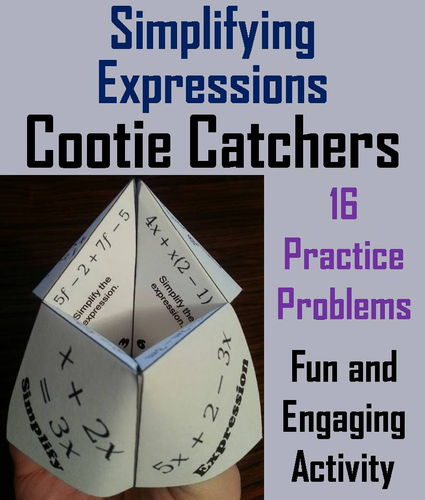 Simplifying Expressions Cootie Catchers