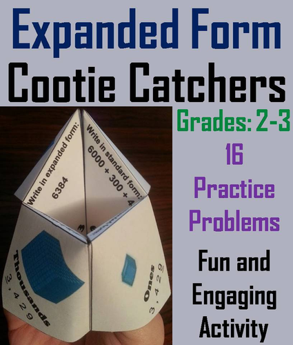 Expanded Form: Grades 2-3 Cootie Catchers