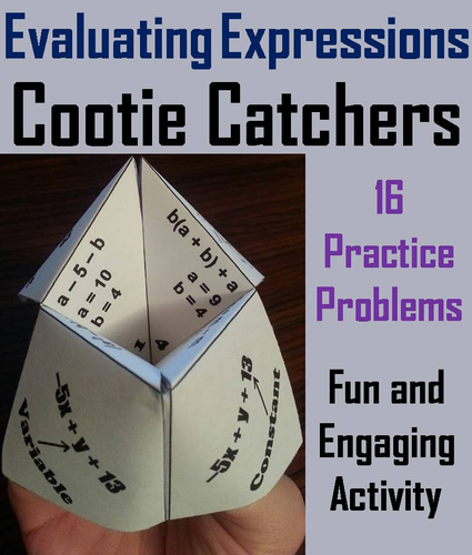 Evaluating Expressions Cootie Catchers