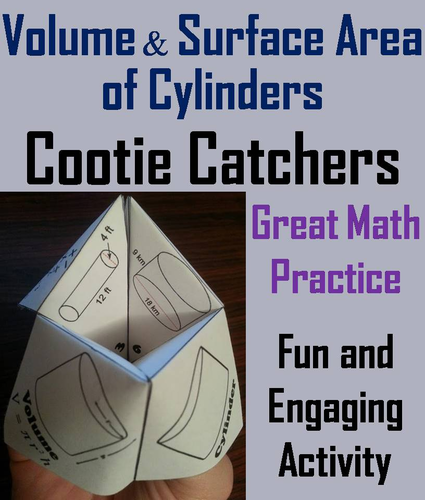 Volume and Surface Area of Cylinders Cootie Catchers