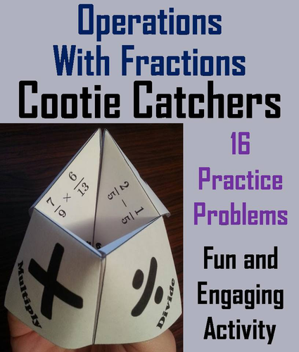 Operations with Fractions Cootie Catchers