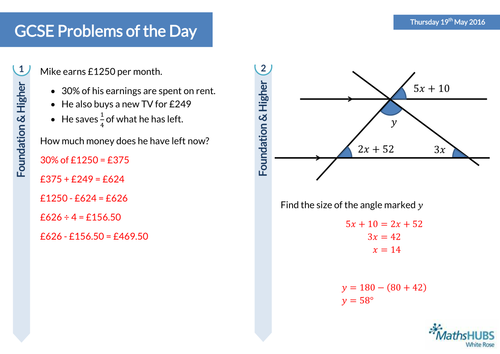 gcse maths grade 9 problem solving questions