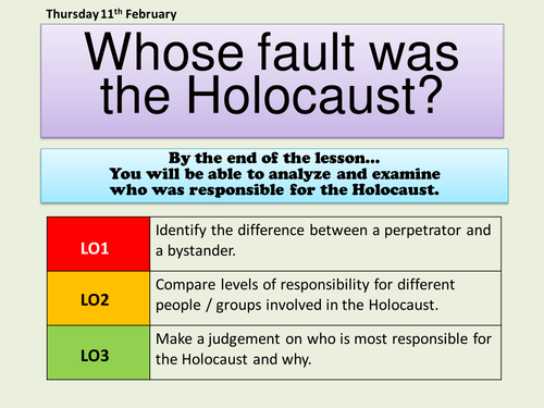 Whose Fault was the Holocaust?