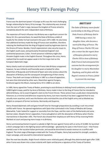How successful was Henry VII’s foreign policy?