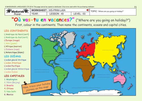 FRENCH (UNIT 7: MY HOME, CLOTHES, TRANSPORT, HOLIDAY) Year 5/6: Summer holidays/ School trips