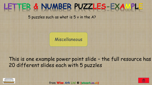 Letter and number puzzles (example) | Teaching Resources