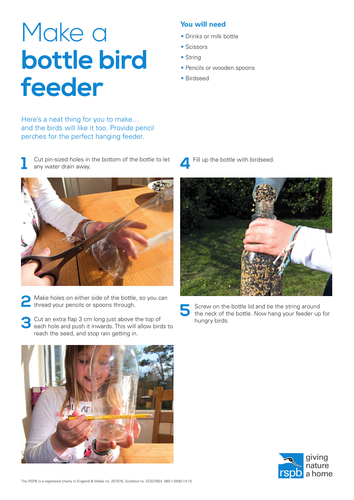 Food and Drink: Make a bottle bird feeder