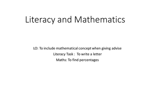 Mathematics and Literacy